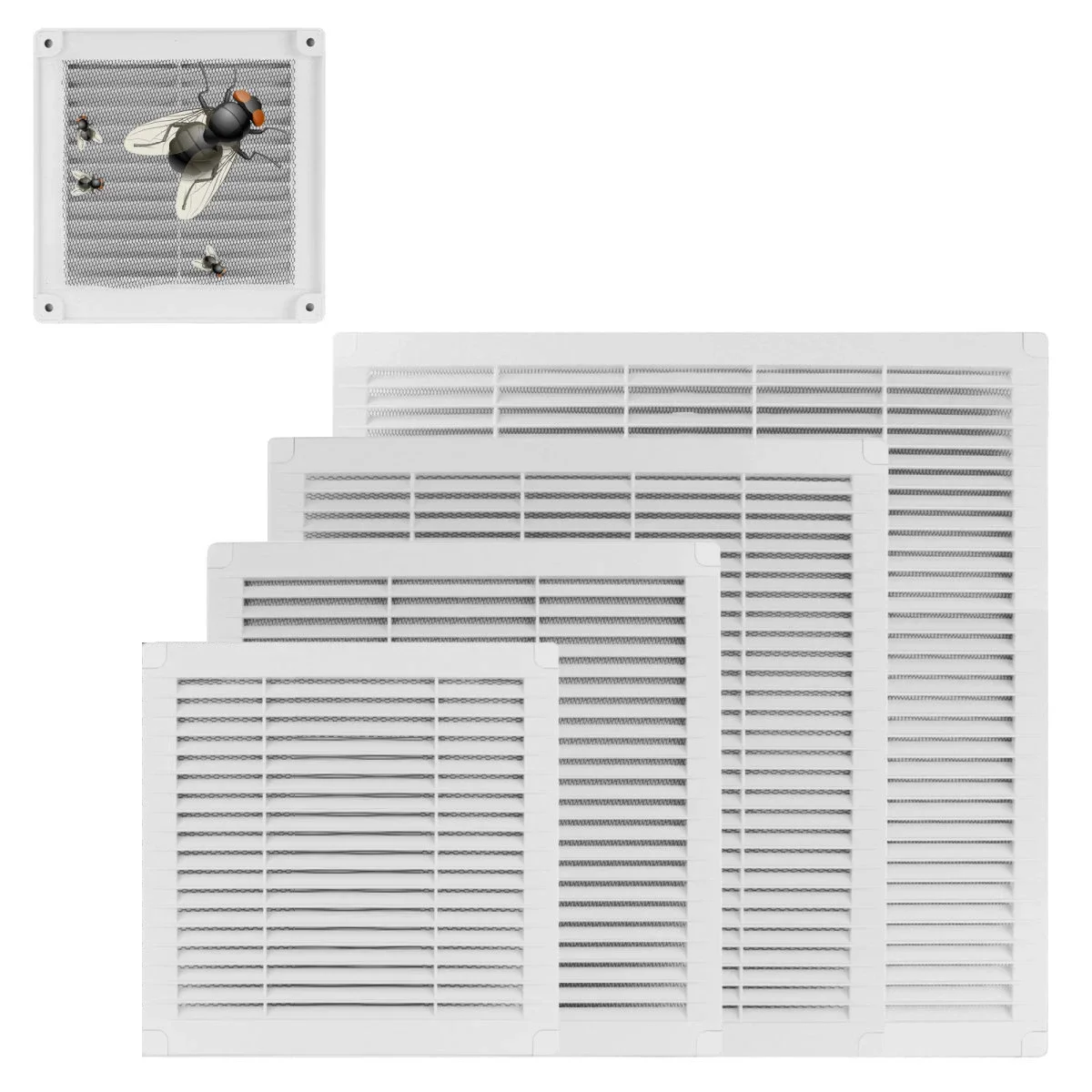 

Air Vent Grille With Fly Screen Plastic Ventilation Cover External Internal Ducting Ventilation Heating Cooling Vents Cover