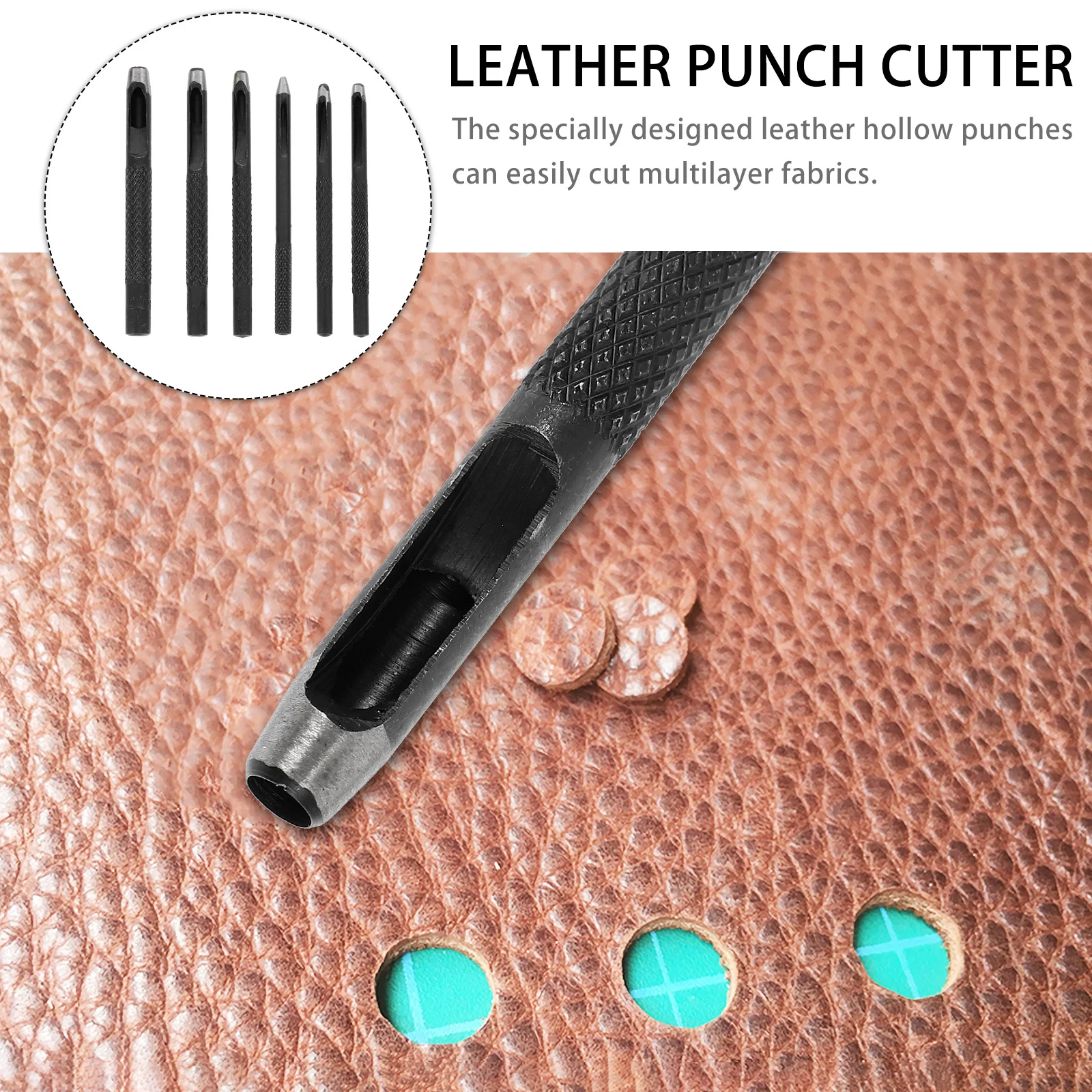 

DOITOOL 6pcs Belt Hole Punch Tool Hollow Cutter Steel Eyelet Puncher for Belts German Quality Craftsmanship