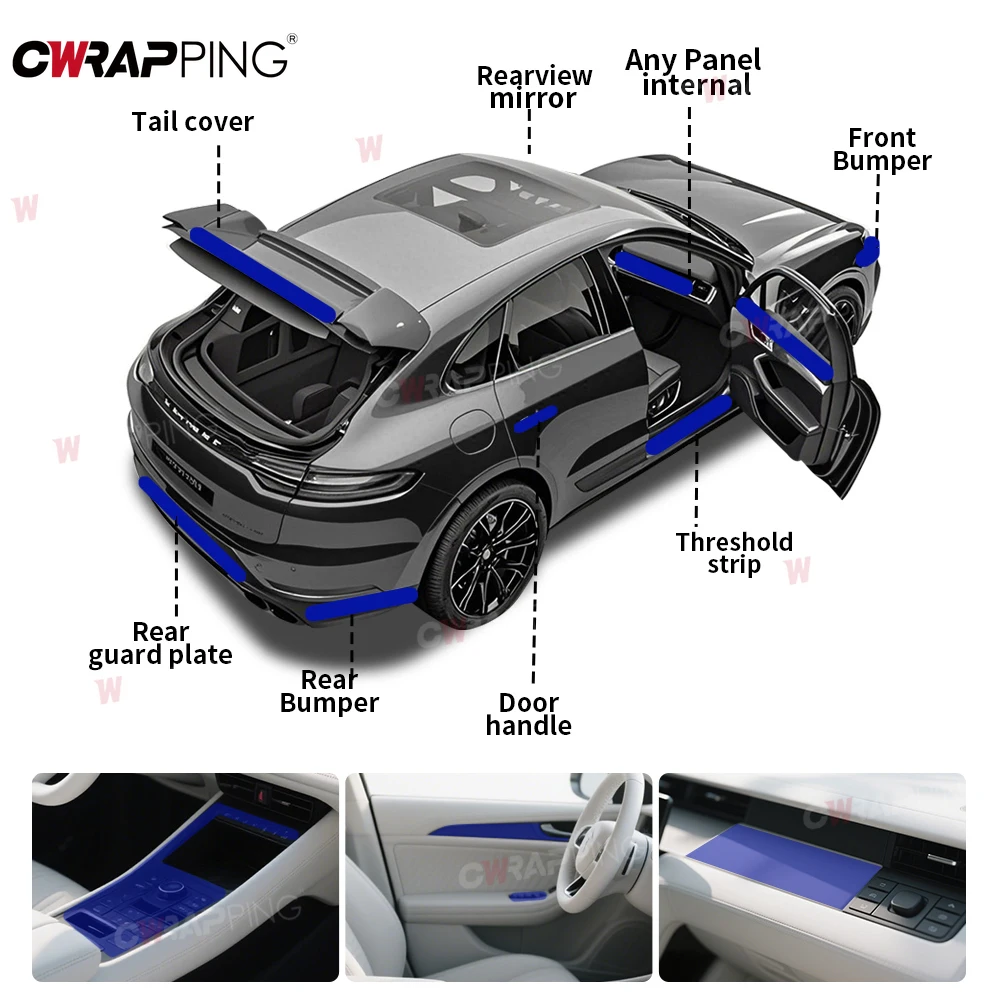 Glossy Forged Carbon Film Vinyl Wrap Car Wraps Body Covering Waterproof Paint Supplies Car Tuning Accessories Auto Motorcycles