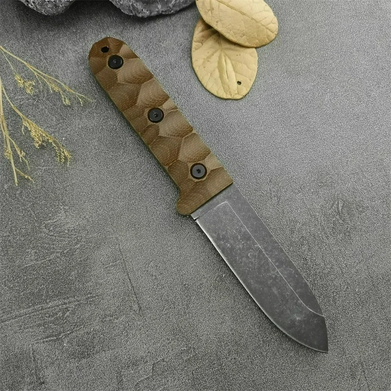 esee Daily Carry Coltello dritto ad alta durezza Acciaio D2, Coltello da tasca portatile EDC da campeggio all'aperto Pratico coltello da taglio