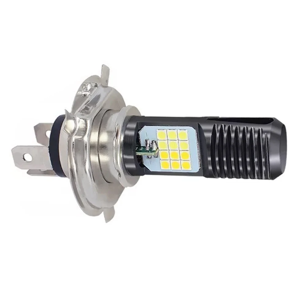 H4 Led Spotlight High and Low Motorcycle Headlights 24LEDs Universal Black Shell LED Headlights Bulbs