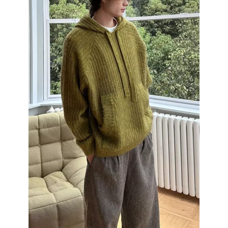 

Мужской модный повседневный свободный ленивый свитер с капюшоном в стиле ретро