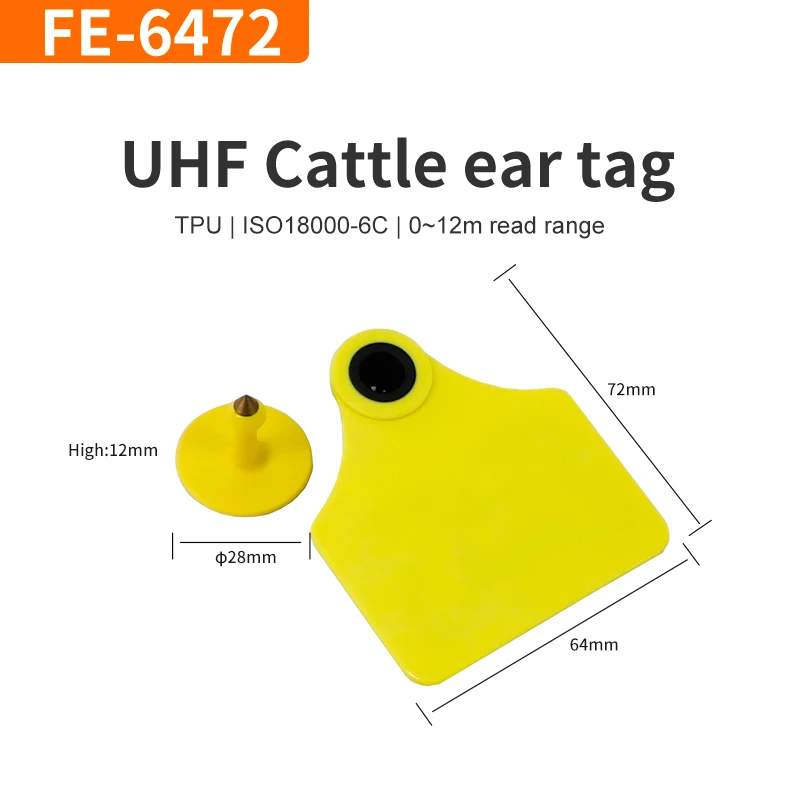100pcs 860-960Mhz RFID Animal Ear Tag IP67 TPU Material Cattle Ear Tag for Cattle Farm Livestock Management