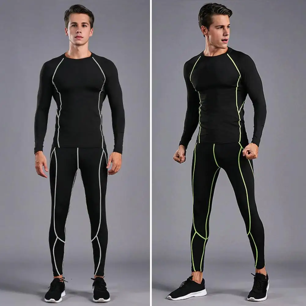 Men's Compression Set Men Sportswear Gym Fitness Suits Training Jogging Sport Tights Clothing Rashguard Running Tracksuit Men