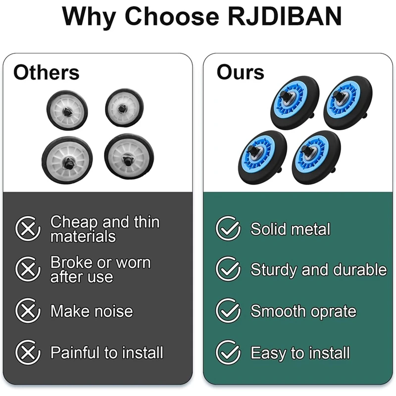 ABBR DC97-16782A مجموعة عجلات المجفف لسامسونج DV45H7000EW/A2 DV42H5200EP/A3 DV48H7400EW/A2 استبدال DC97-16782C DC97-16782D
