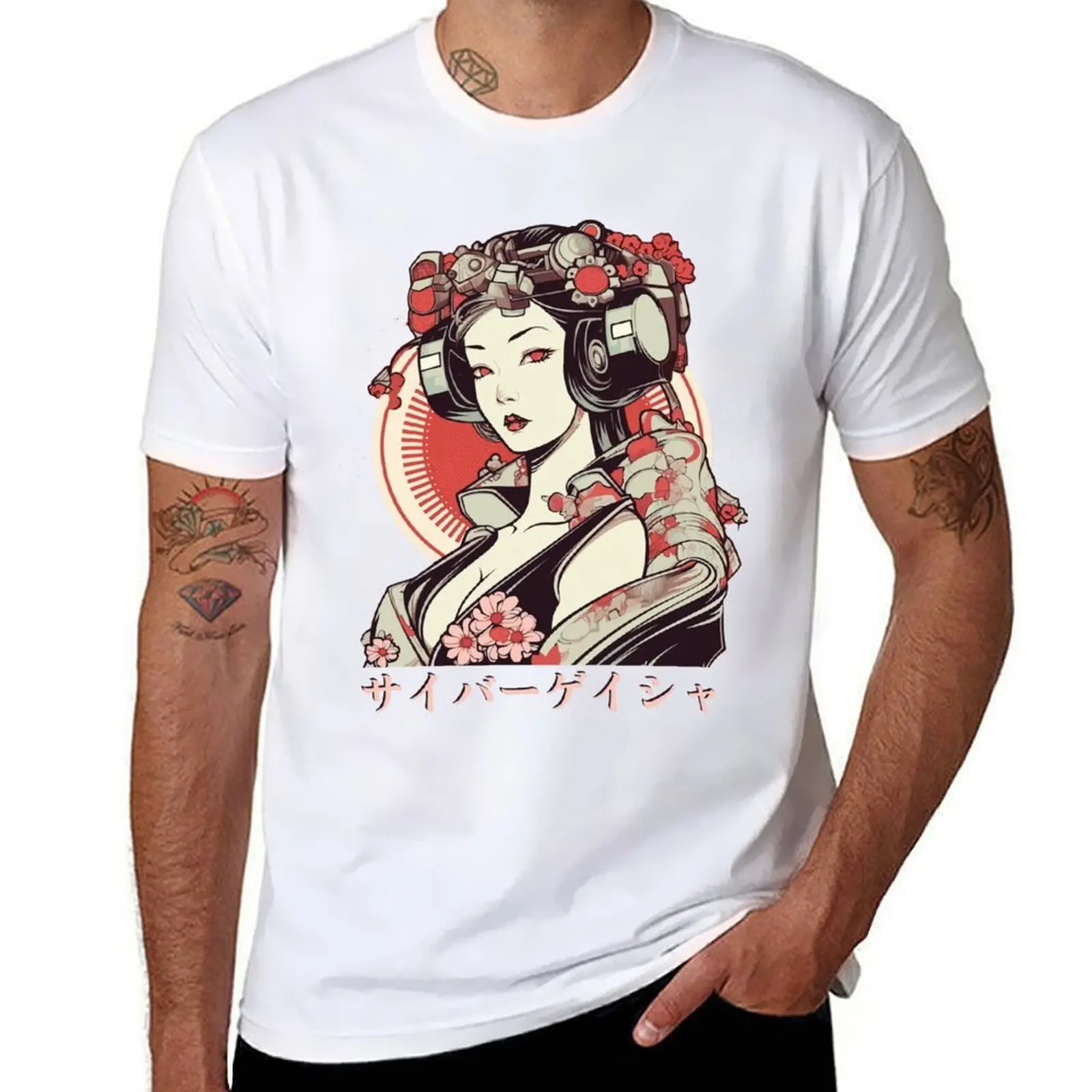 

Cyber geisha T-Shirt funny t shirts cotton t shirts for man graphic funny T-Shirt