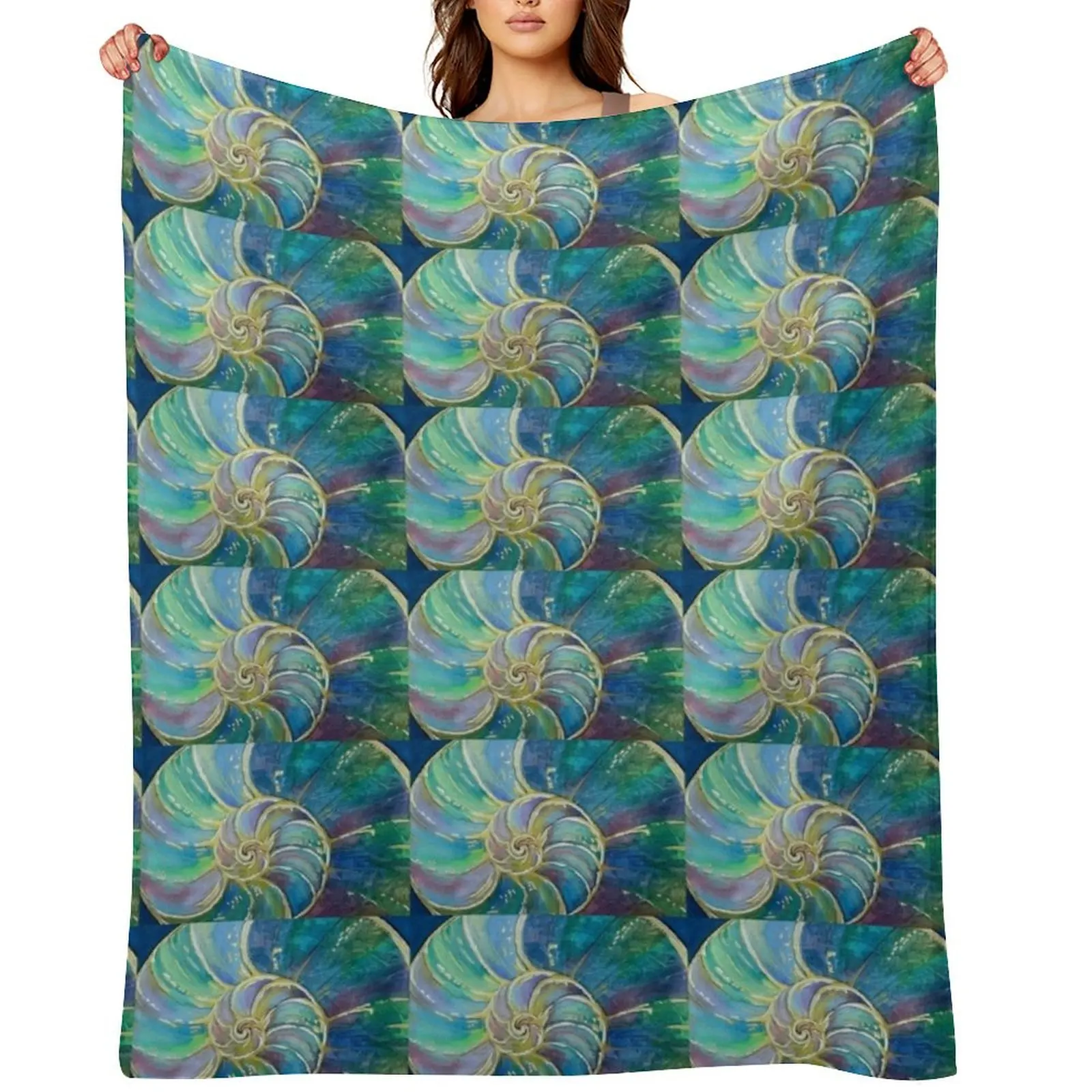 

Conch Shell by Judy Richardson 2019 Throw Blanket Beach Comforter cosplay anime Furrys Blankets