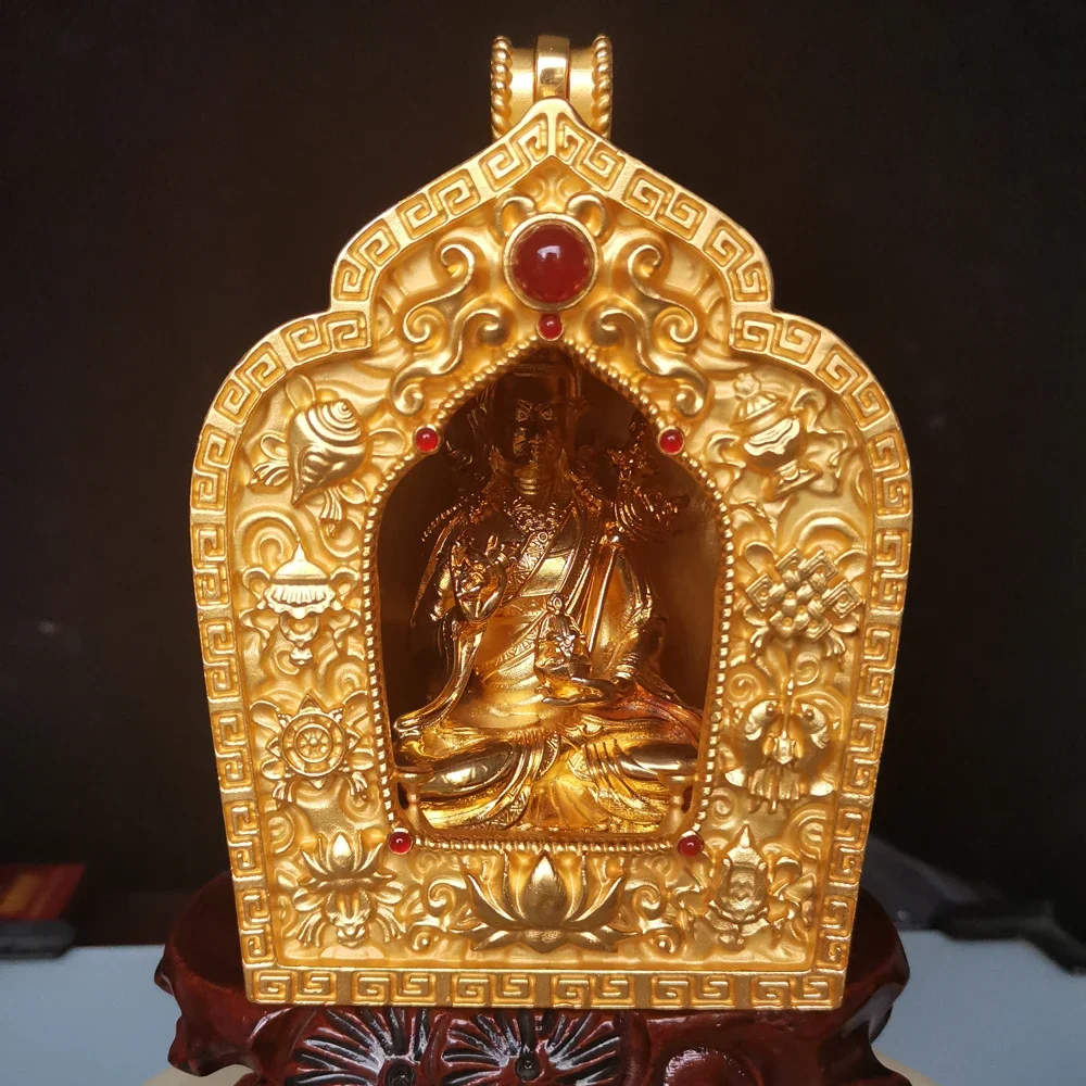 New pure copper large Buddha statue Gawu box Tibet Nepal handmade Buddha box pendant accessories collection silver-plated gilt