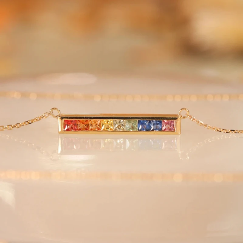 Classic Light Luxury Fashion Balance Rainbow Series Gem Bracelet for Women Creative Charm Bangles Banquet Party Silver Jewelry