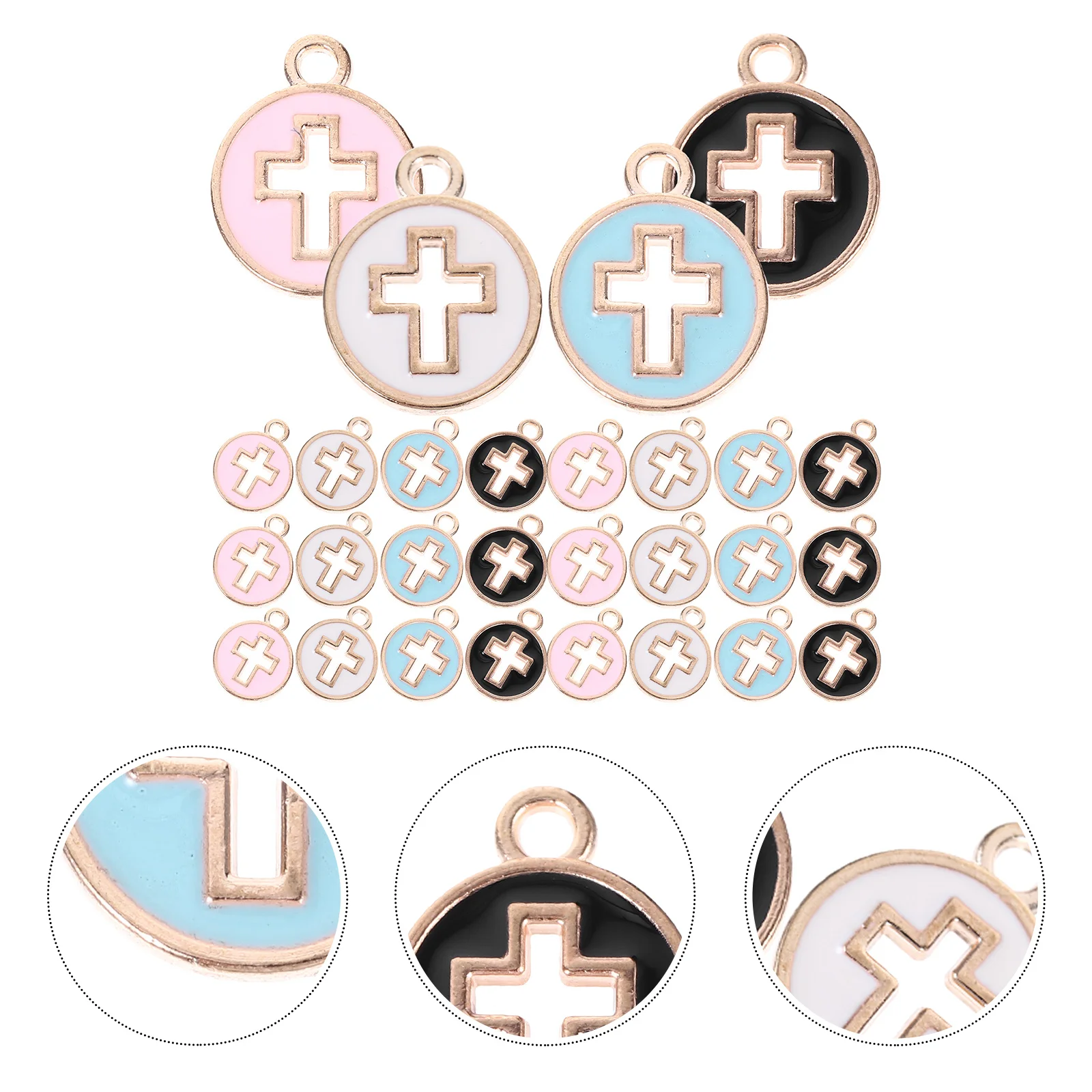 

40Pcs Cross Shaped Pendants Easy to Use Craft Supplies for Handmade Jewelry Making Ideal Gift for Family Friends