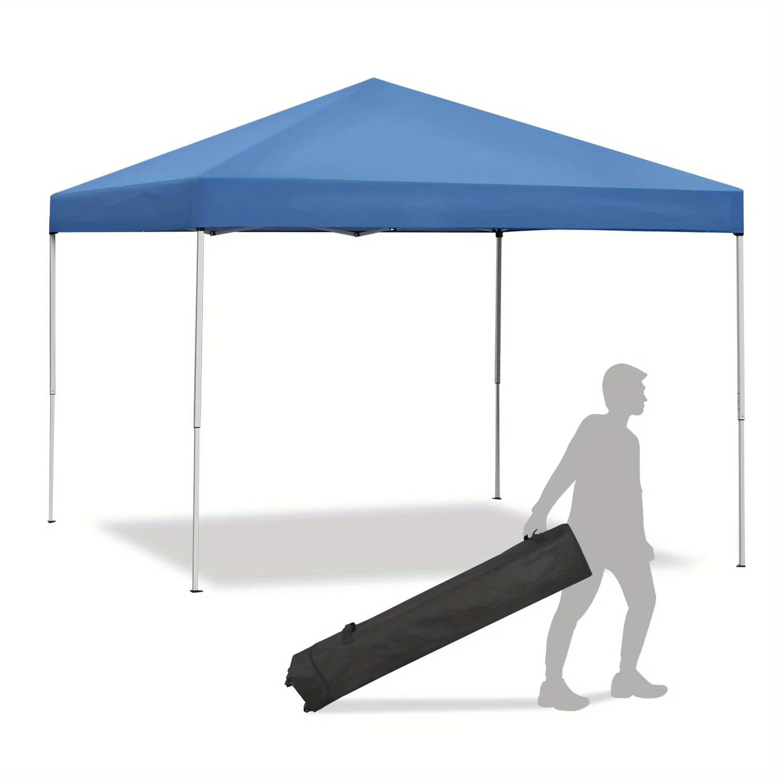 

10x10 Pop Up Canopy Tent Adjustable Straight Leg Heights w/Wheeled Bag 3 Colors