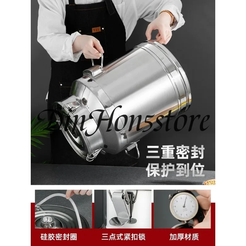 304 stainless steel oil barrel wine barrel edible peanut oil with lid thickened sealed tank milk barrel with faucet