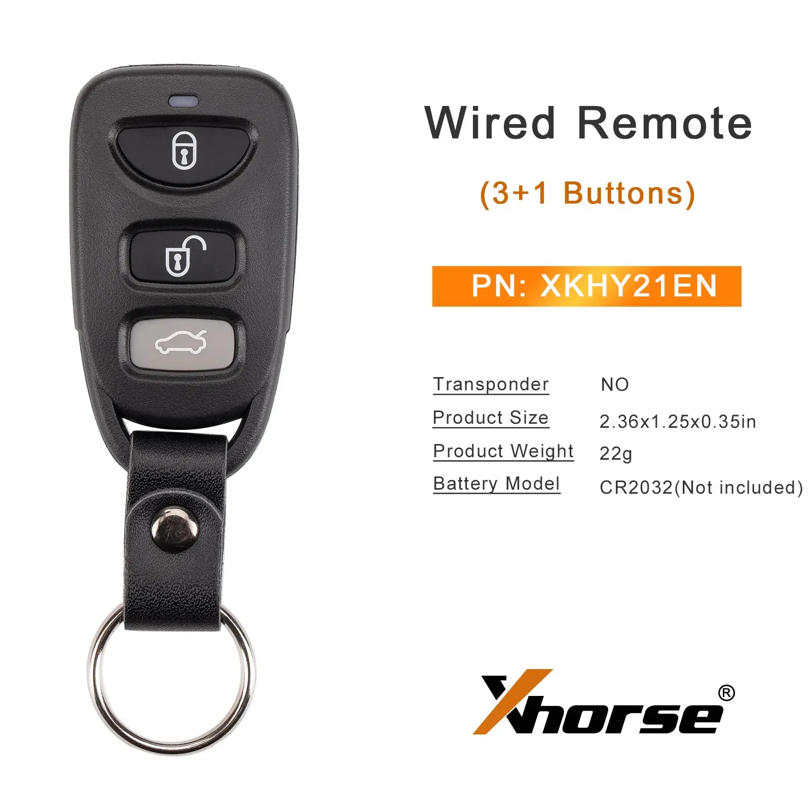 5PCS/LOT Xhorse XKHY21EN/XKHY01EN Wire Universal Remote Key for Hyundai 3+1 Buttons working with Xhorse VVDI Key tool