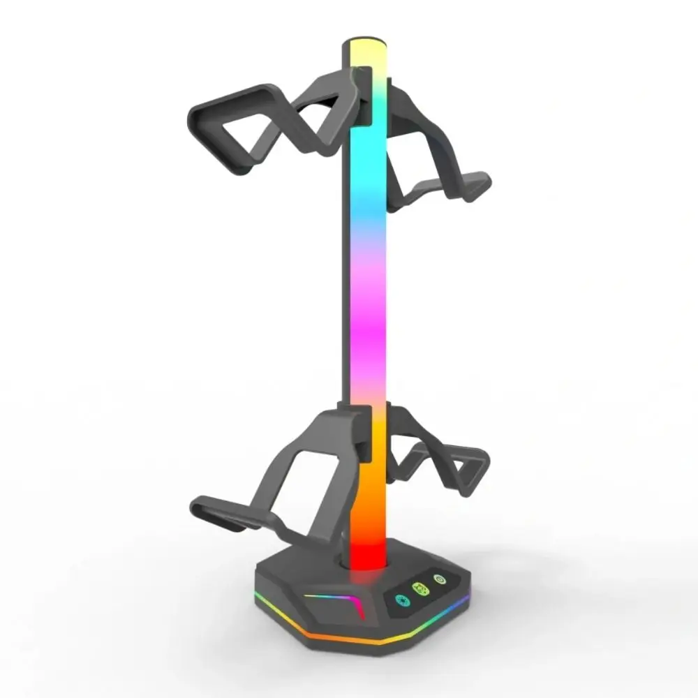RGB Light Headphone Stand Anti-slip Multi-functional Gamepad Holder Data Transmission Headset Desktop Stand for Playstation5/PS5