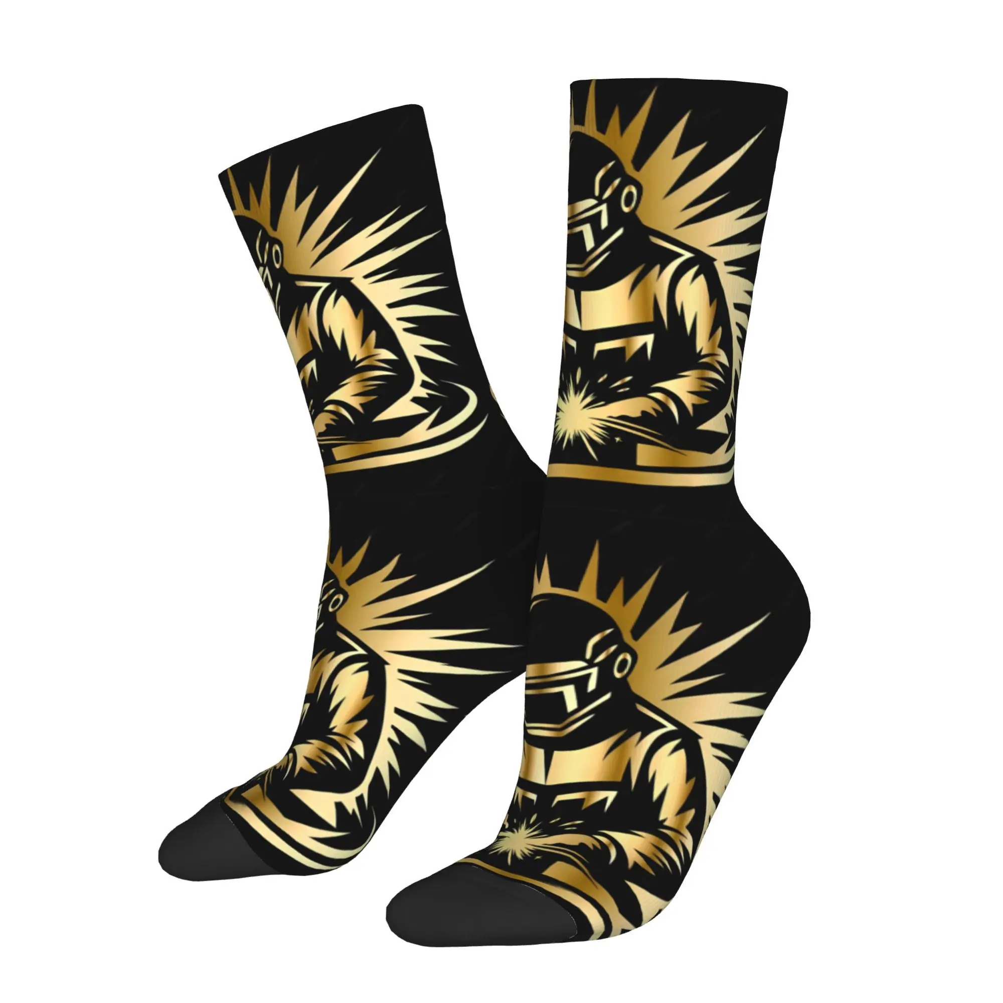 

Retro Welder Men's Socks Unisex Harajuku Pattern Printed Happy Crew Sock Gift