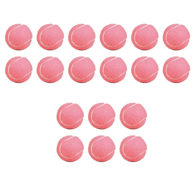 

【STOCK】18Pcs Pack Pink Tennis Balls Wear-Resistant Elastic Training Balls 66Mm Ladies Beginners Practice Tennis Ball For Club