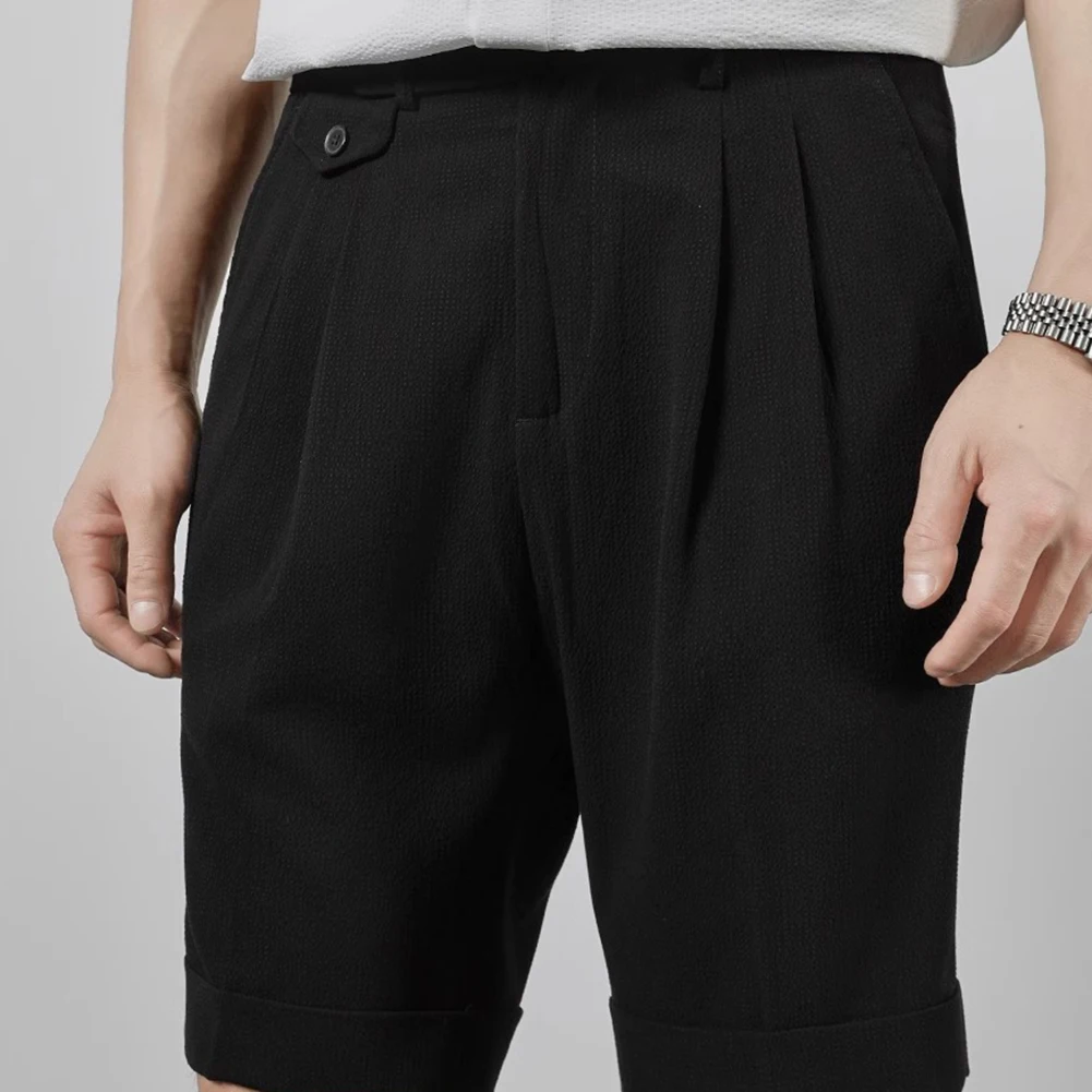 Casual Gatherings High Waist Loose Pants Regular Length Men Shorts Board Shorts Summer Suit Shorts Daily Casual Wear