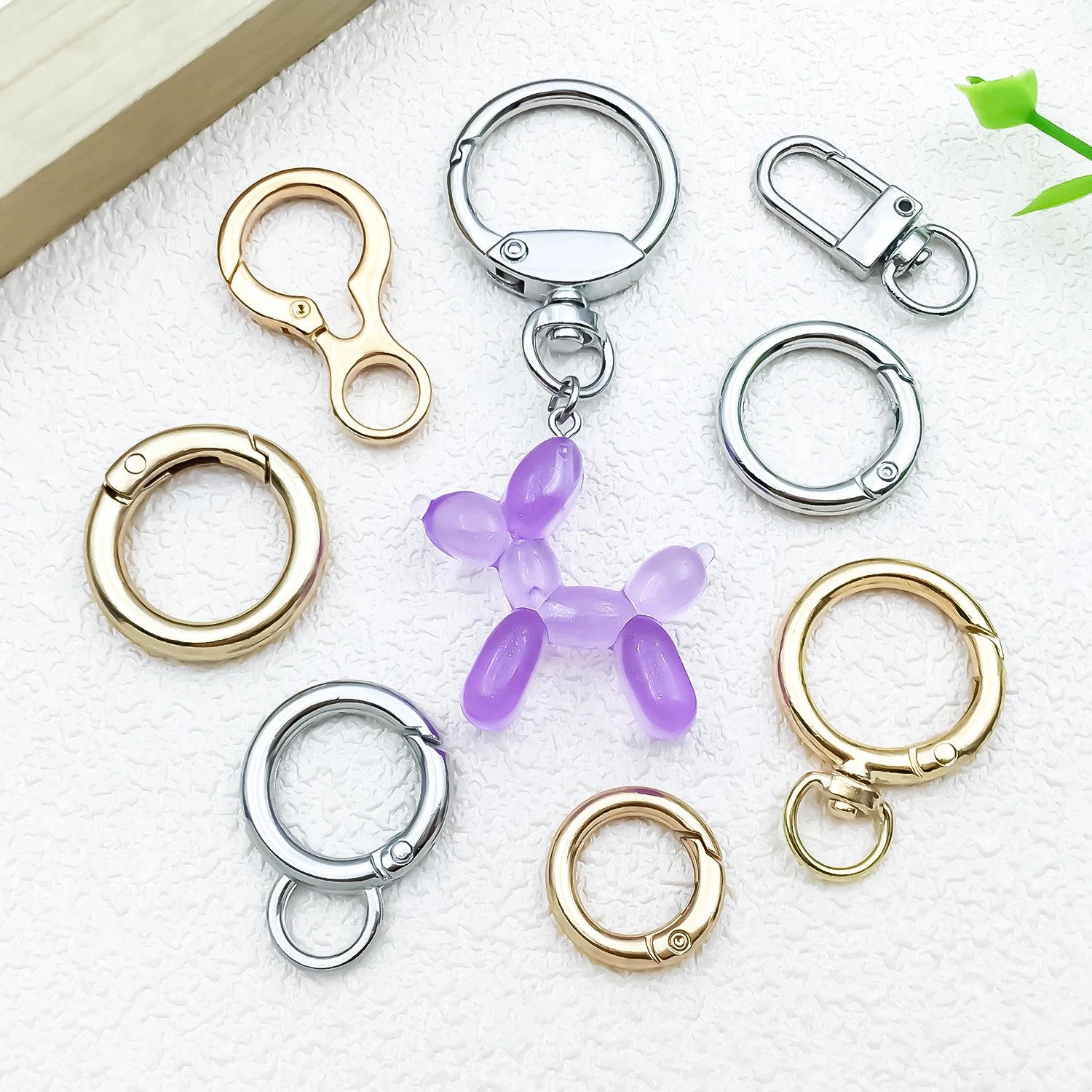 20pcs Gold/Platinum Two-Color Door Buckle Universal Buckle DIY Key Chain Jewelry Pendant Spring Buckle