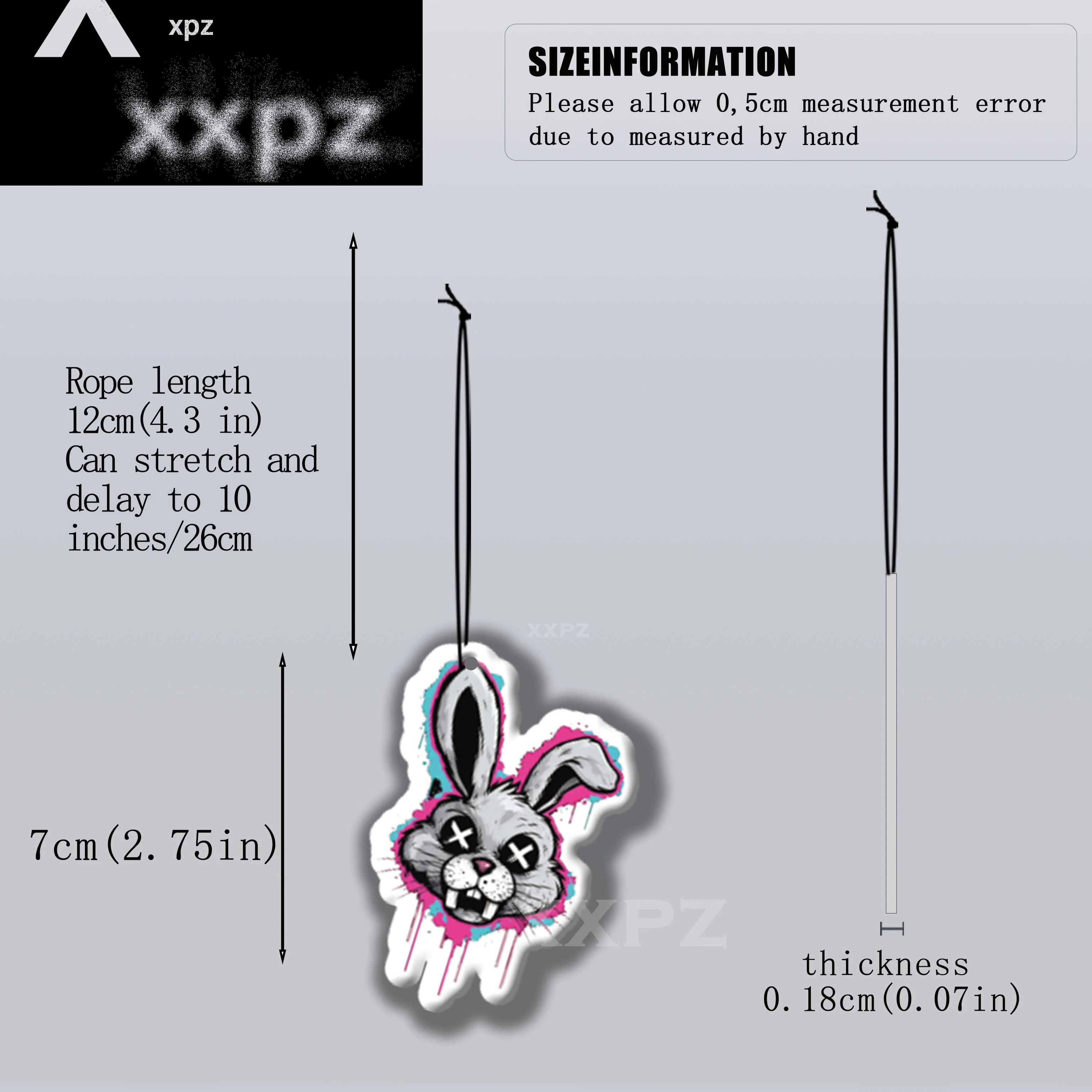 1/3pcs Colorful Rabbit Car Air Freshener Auto Parts Car Hanging Cute Cartoon Design Auto Interior Decor Gift for Friends