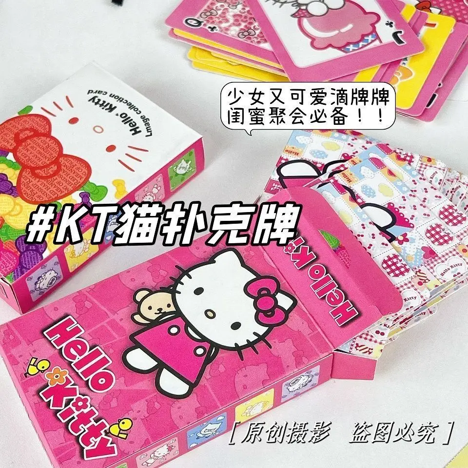 

Sanrio Kuromi Hello Kitty Playing Cards Party Card Game Playing Cards Spring Outing Kawaii Student Dormitory Essentials