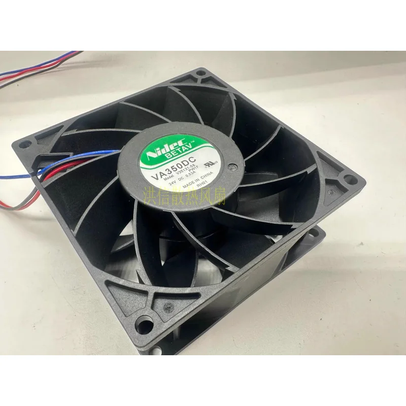 HJY 1PCS Nidec VA350DC V35131-58 DC24V 0.53A 3-wire cooling fan 9CM 90*38MM