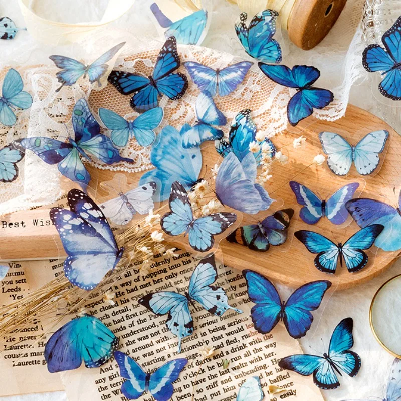 40pcs/Pack Colorful Butterfly Cake Decor Happy Birthday Party DIY Ornament Sticker Wedding Supplies Home Wall Decal Stationaries