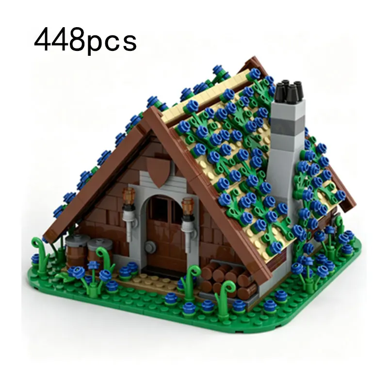 

MOC 448PCS Forest Cabin Small Particle Building Blocks Medieval Castle Expansion Model Toy Gift