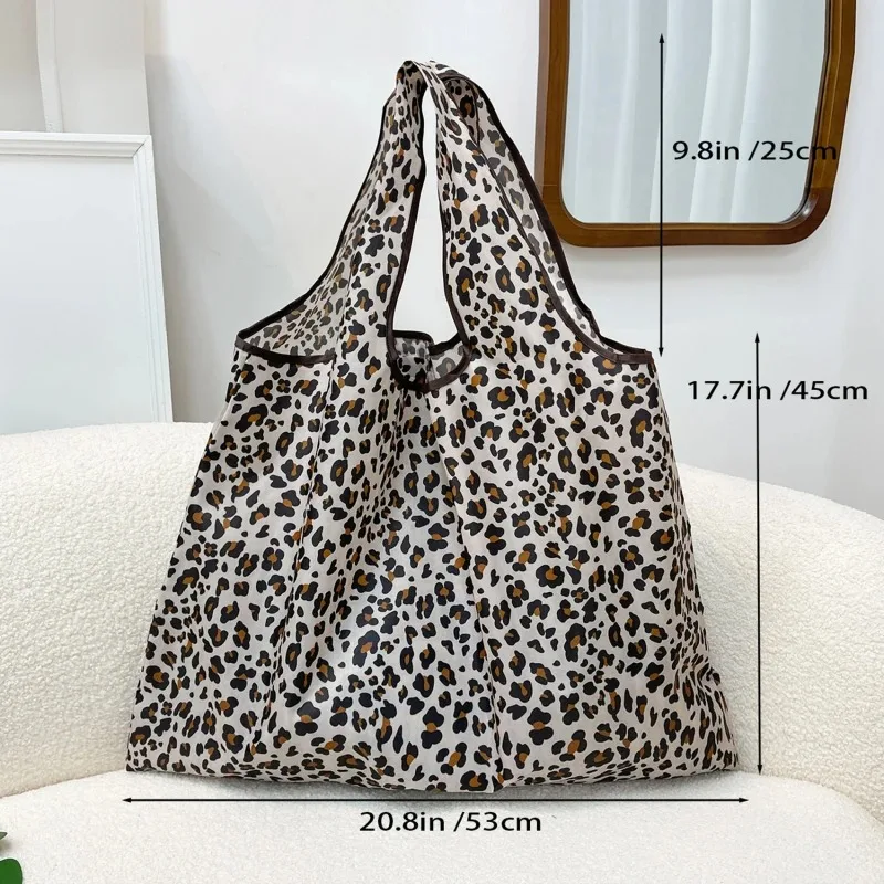 Fashion Pocket Foldable Eco Bags Large Capacity Reusable Grocery Shopping Bag Ladies Tote 50lb Washable Travel Bag