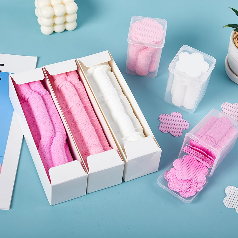 Lingettes non pelucheuses pour dissolvant de vernis à ongles, tampons en coton blanc et rose, serviettes en papier pour outils de livres de manucure, 200/500 pièces