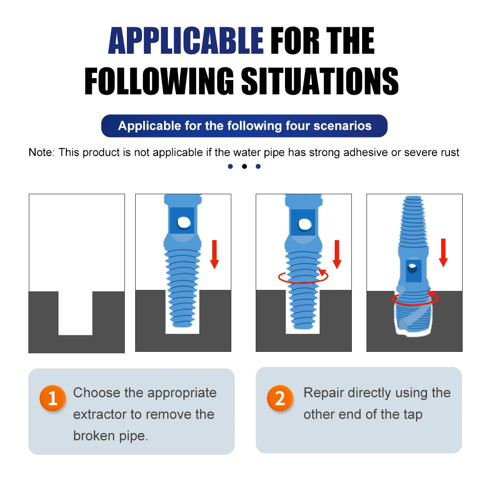 Set di punte da trapano per estrattore di viti a doppio scopo tubo dell'acqua danneggiato viti a bullone rotto strumenti di rimozione rubinetti per la riparazione della filettatura della valvola del rubinetto