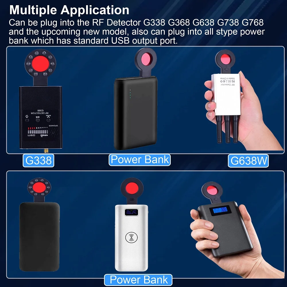 Wireless RF Signal Detector Bug GSM GPS Tracker Mini Camera Finder Camera IR Scanning AI Standby Automatic Detection G638W