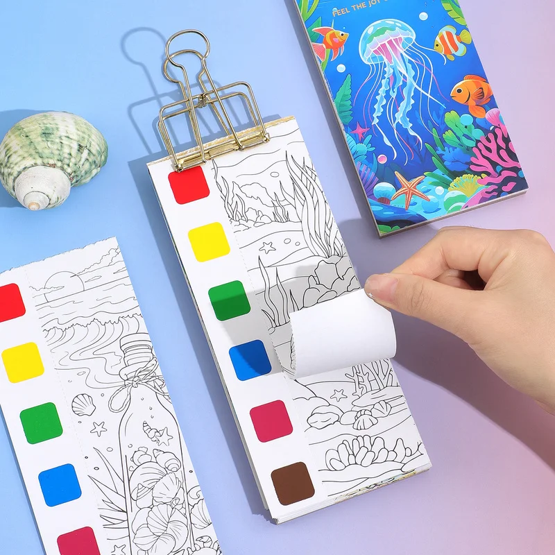 Underwater World Watercolor Coloring Book Marine Organisms With 12 Styles For Relaxation Unique Stationery Supply Holiday Gift