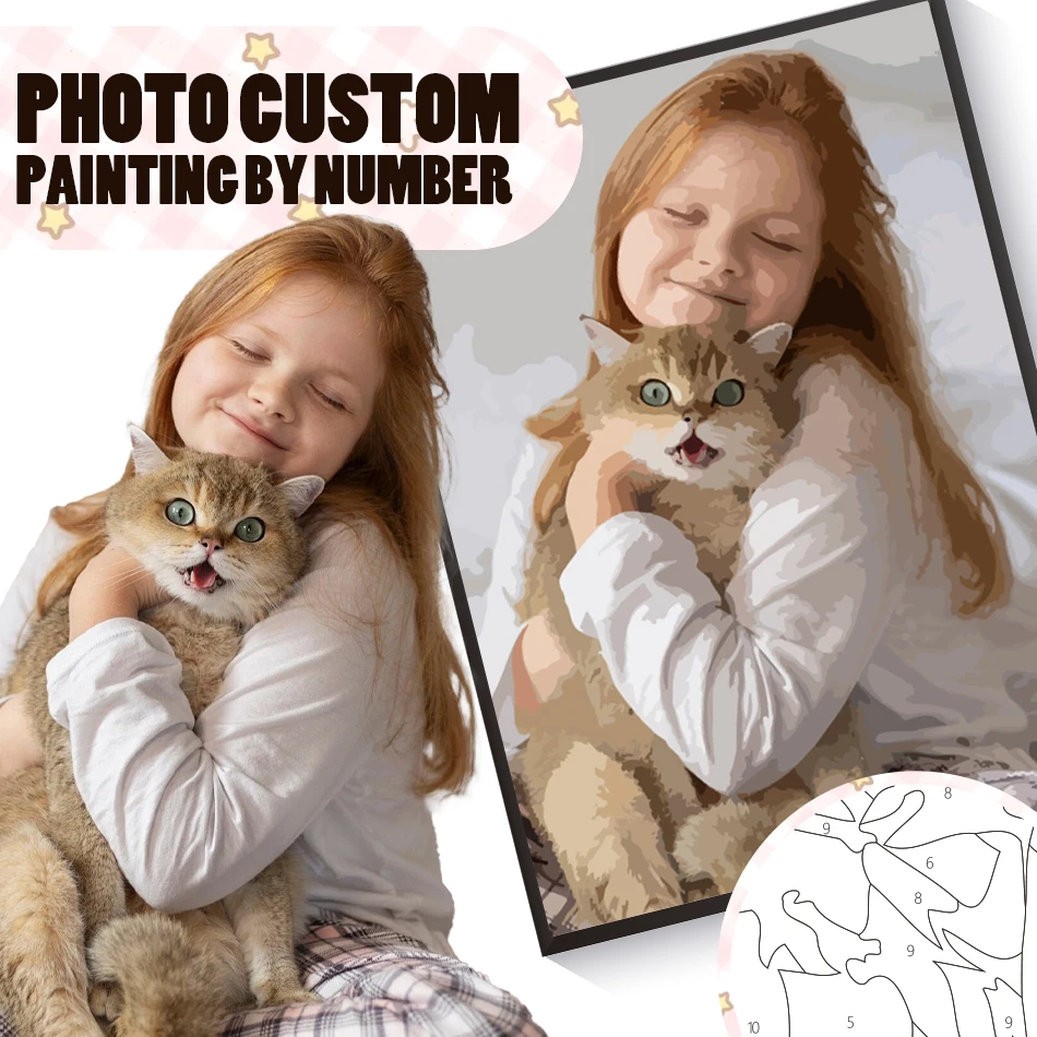

GATYZTORY Dropshipp Painting By Numbers Personality Customized Photo Acrylic Paint Diy Gift canvas painting unique gift