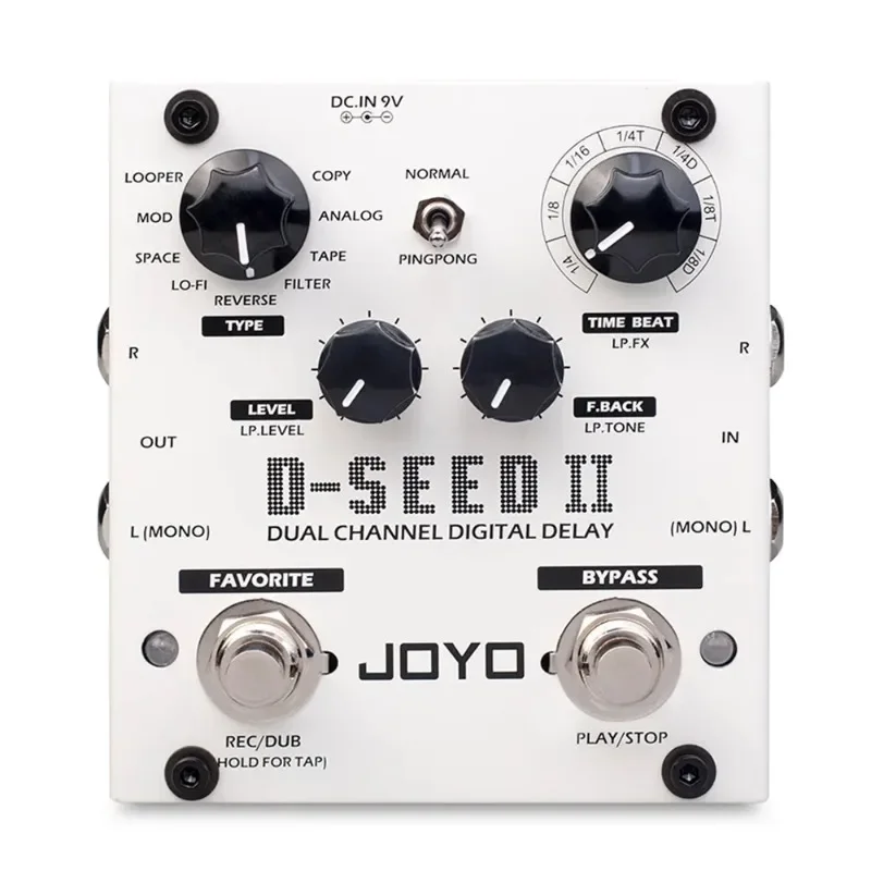 

JOYO D-SEED II задержка, педаль эффектов 8 цифровых режимов задержки, двухканальная стереосистема и многофункциональная педаль для электрогитары