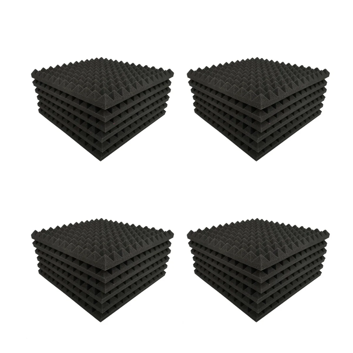 48 Pack Pyramid Shape Soundproof Foam Sound Proof Padding Treatment Panel for Echo Bass Insulation