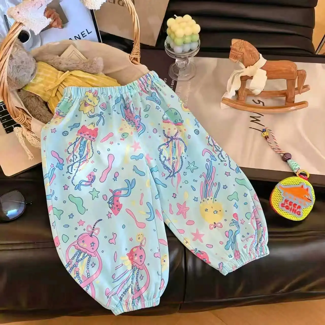 Summer Children Clothes Girls Loose Lantern Trousers Cartoon Breathable Loose Sweatpants Kids Casual Thin Harem Pants