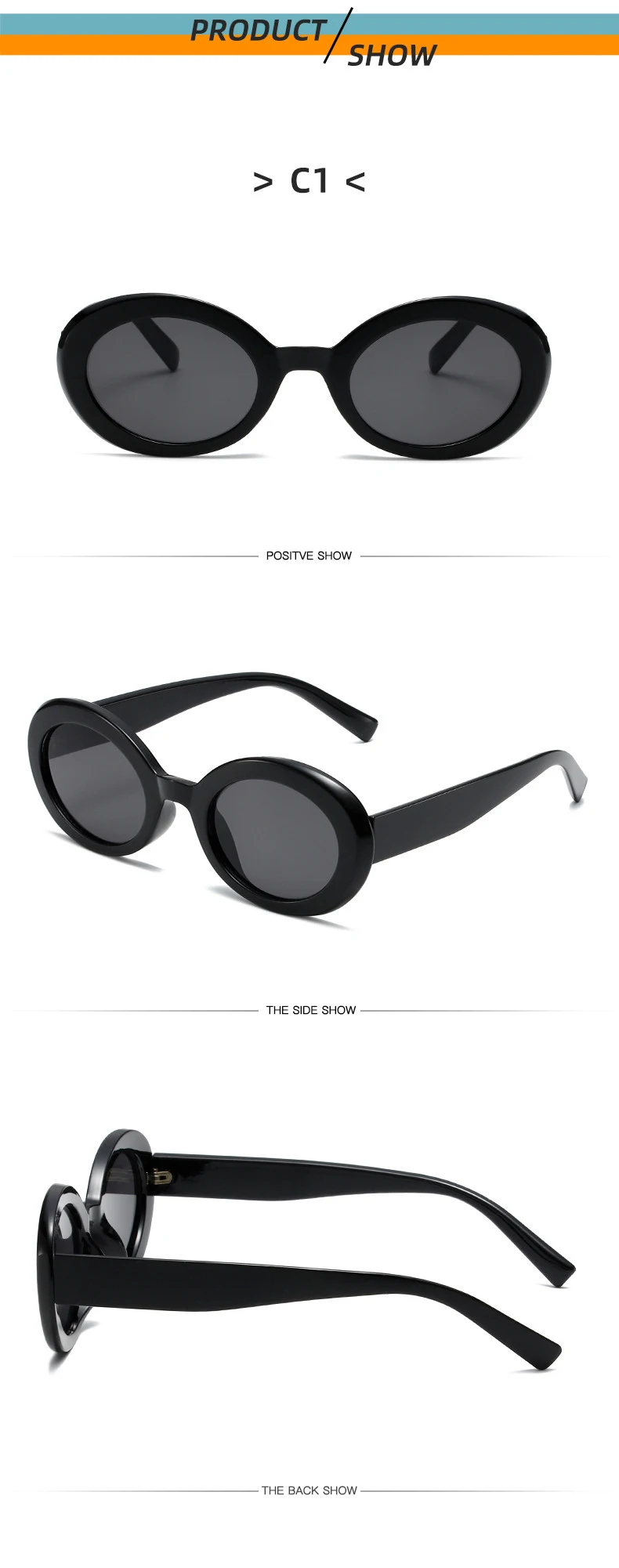 SO&EI Neue Ovale Gelee Farbe Frauen Sonnenbrille Mode Gelb Grün Shades UV400 Männer Trend Gradienten Sonnenbrille – Detail 7