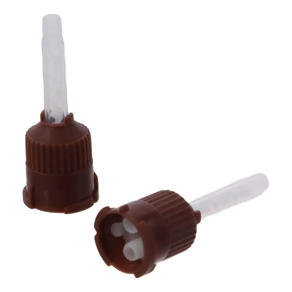 50Pcs 1:1 Dental Mixing Tips Impression Brown Mixing Tube Dental Impression