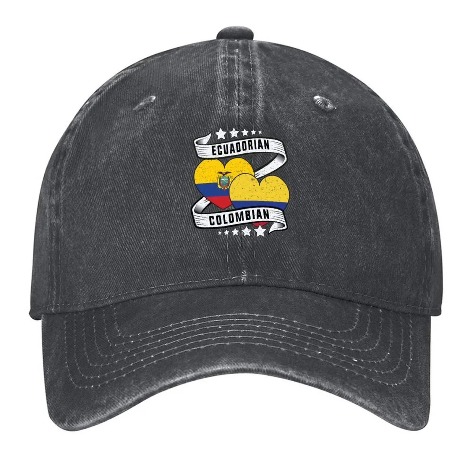 

Colombian Ecuadorian flag shirt Half Ecuadorian and Half Colombian Baseball Cap Unique hats Rugby Male Women's
