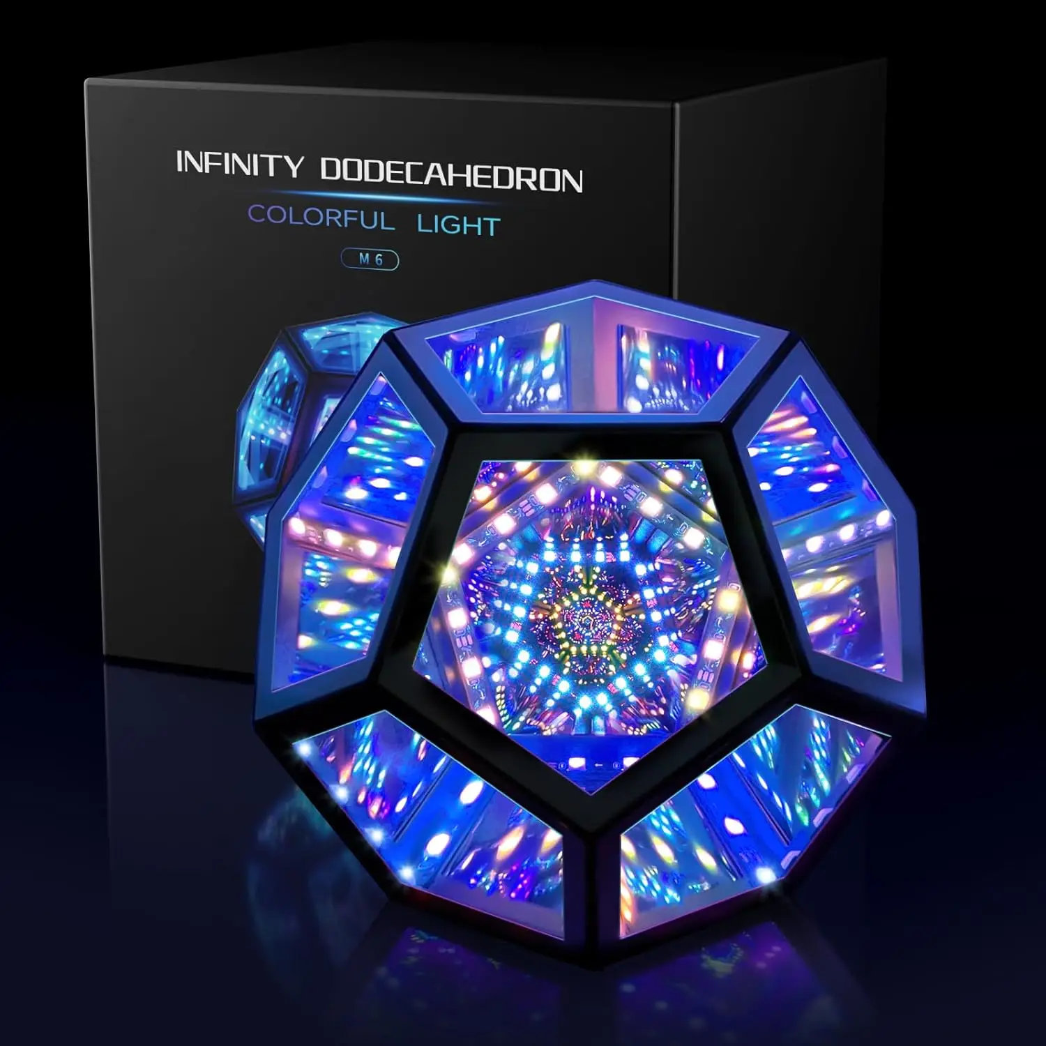 

Светодиодный RGBW-светильник Infinity Dodecahedron для декора игровой комнаты, синхронизация с музыкой, ночник с изменением цвета