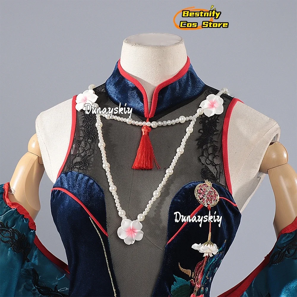 أزياء كوسبلاي جيم الطريق إلى أي مكان كابيرنت التأثيرية فستان شيونغسام على الطراز الصيني فستان ريترو كابيرنيت شعر مستعار للعب الأدوار حذاء سو #2