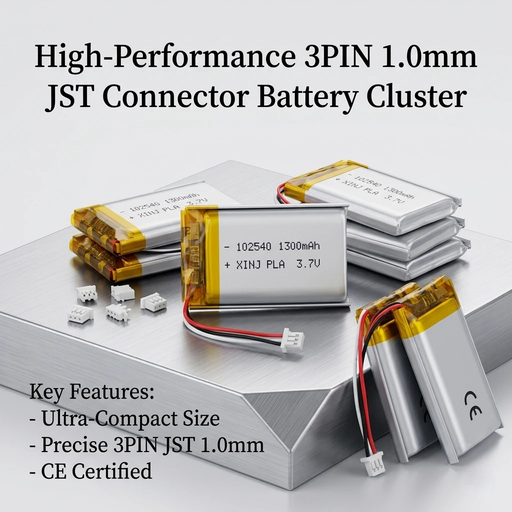 

3.7V 1300mAh 102540Lipo Battery 4.81Wh with NTC Thermistor 3-Wire JST1.0mm 3Pin Plug for Dash Cam GPS Navigator Driving Recorder