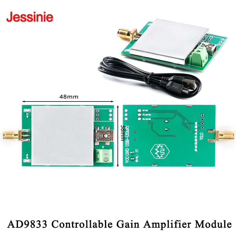 AD9833 Controllable Gain Amplifier Module Frequency Generator DDS Signal Square Wave Sine Wave Triangle Wave Serial Port