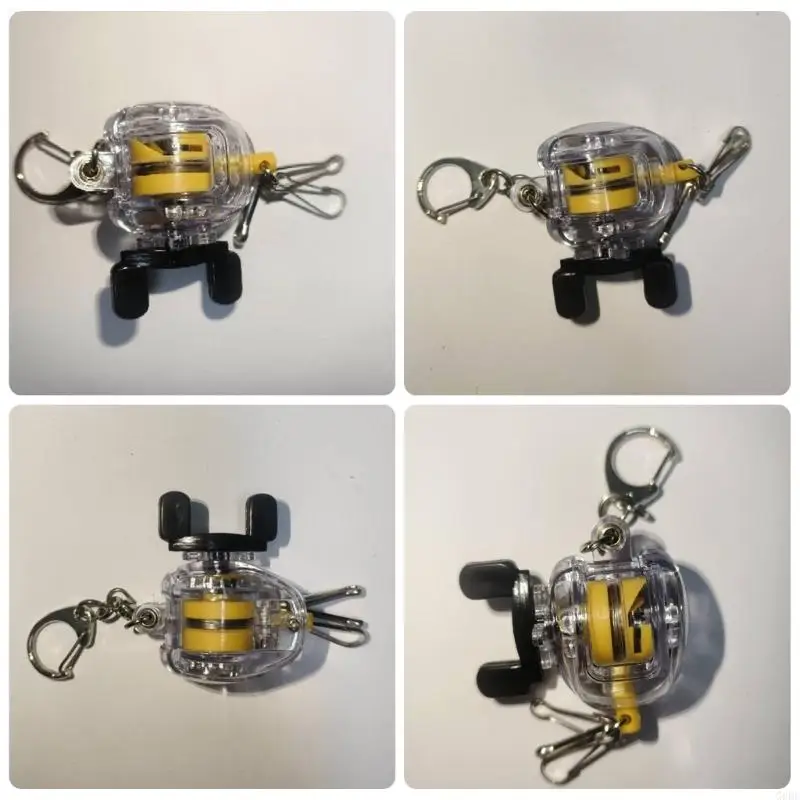 G6DE Fishing Reel Keychain Telescopic Buckle with Retractable Wire Quick Buckle Keychain Fishing Tackle Lock Buckle