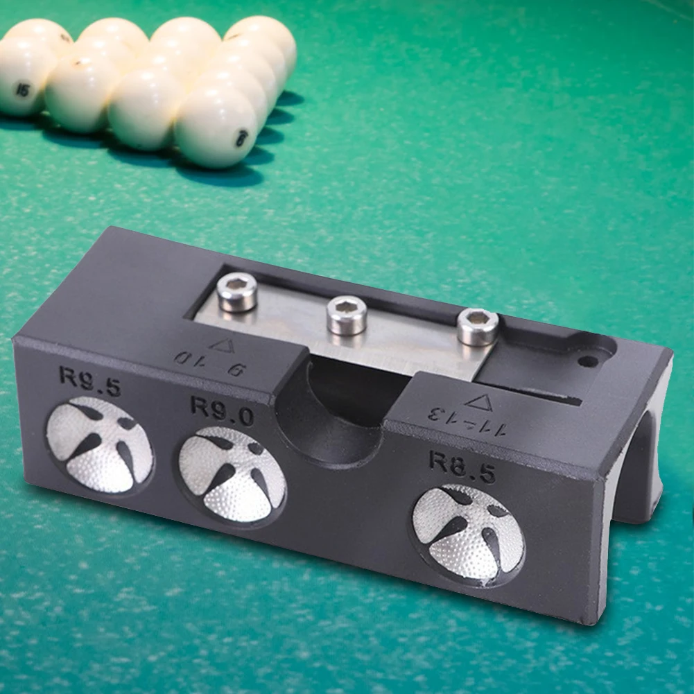 ビリヤードキューチップ研削ツール、修理シェイパー、スヌーカープールチップ、ピンピン付きラウンドカット、アクセサリー、9 in 1