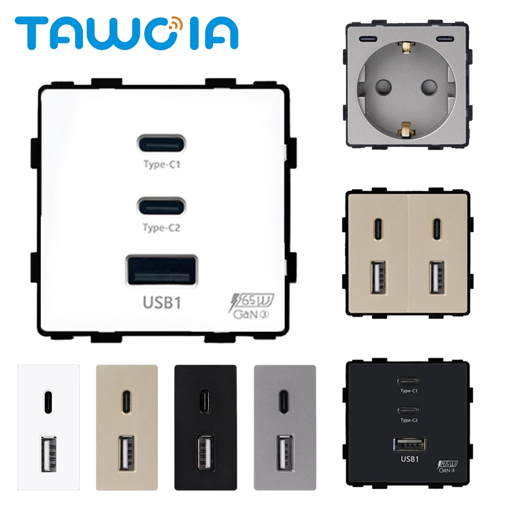 TAWOIA 65W PD Fast Charge Module Quick Charge Socket Part 1/2 USB Type-C 20W Wall Phone Charger Plug Only Support TAWOIA Frames