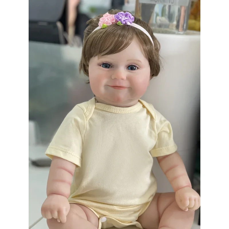 50CM Full Body Vinyl Silicone Maddie Reborn Baby Dolls Hand-Rooted Hair 100% Hand Painted Doll 3D Skin with Visible Veins