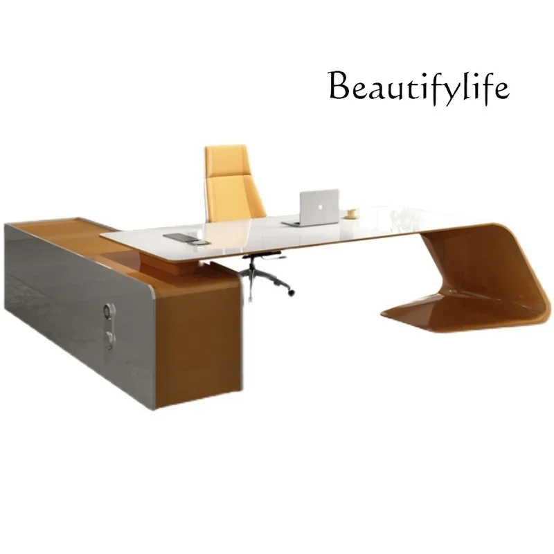 Y Boss Desk Simple Modern Fashion Manager Desk Large Desk White Paint Boss Table