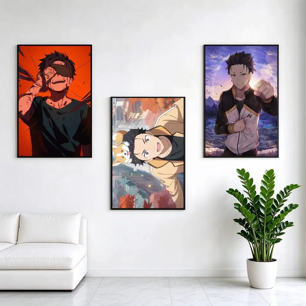 Subaru Natsuki  Poster High Quality Dorm Living Room Aesthetic Wall Decoration Painting Stickers Gift