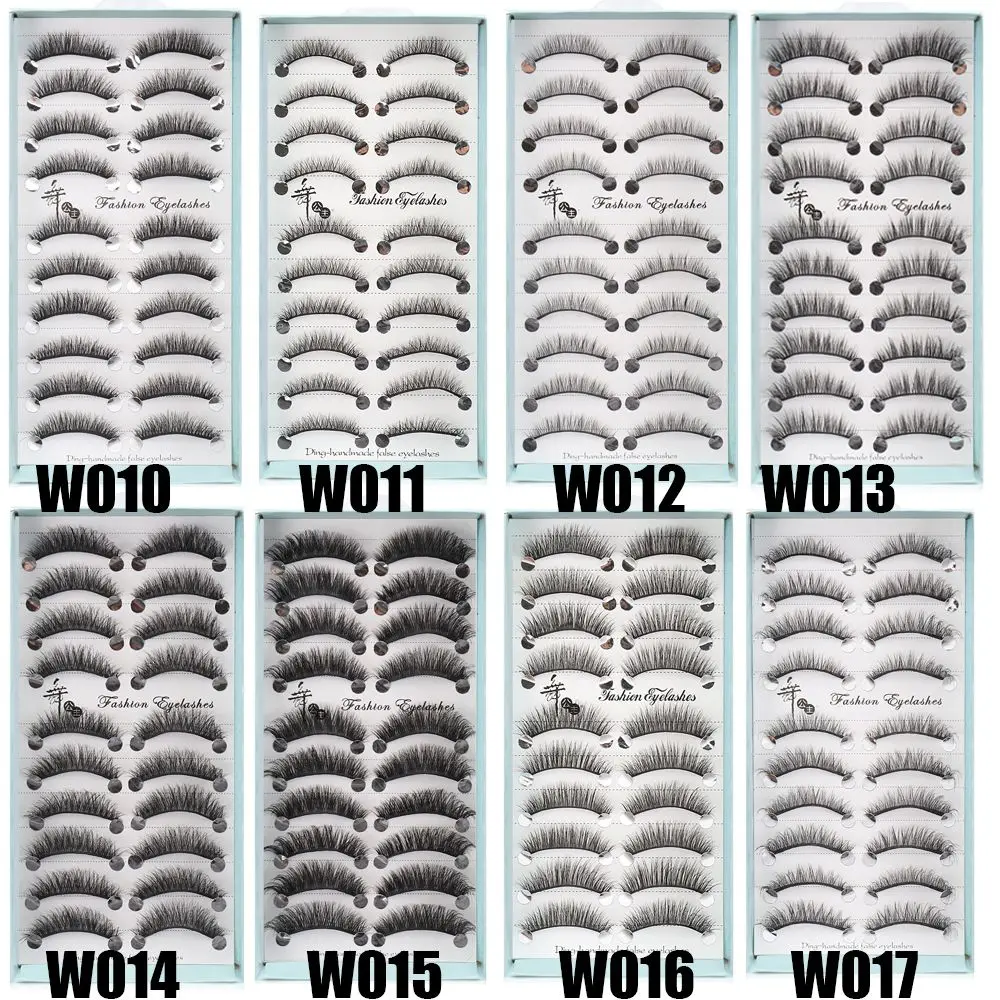 10 Pairs Oogmake-up Tool Volume Wimpers Cross Korte Zachte Pluizige Natuurlijke Valse Wimpers 6D Faux Nertsen Haar
